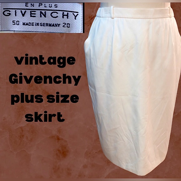 Givenchy - en plus skirt- rare plus size- cream color/ fully lined - pockets - Picture 1 of 7